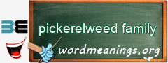 WordMeaning blackboard for pickerelweed family